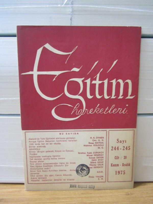 Eğitim Hareketleri Dergisi - Sayı 244-245 - Cilt 20 - Kasım Aralık 1975