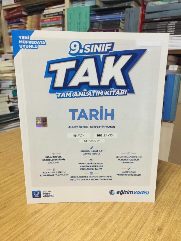 Eğitim Vadisi Yayınları 9. Sınıf TARİH Tam Anlatım Kitabı