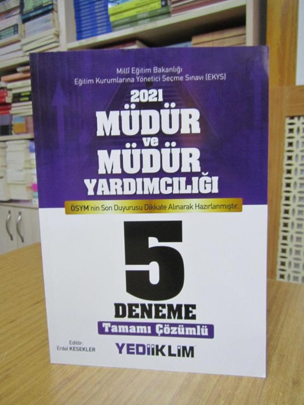 EKYS 2021 Müdür ve Müdür Yardımcılığı Tamamı Çözümlü 5 Deneme / Yediiklim Yayınları