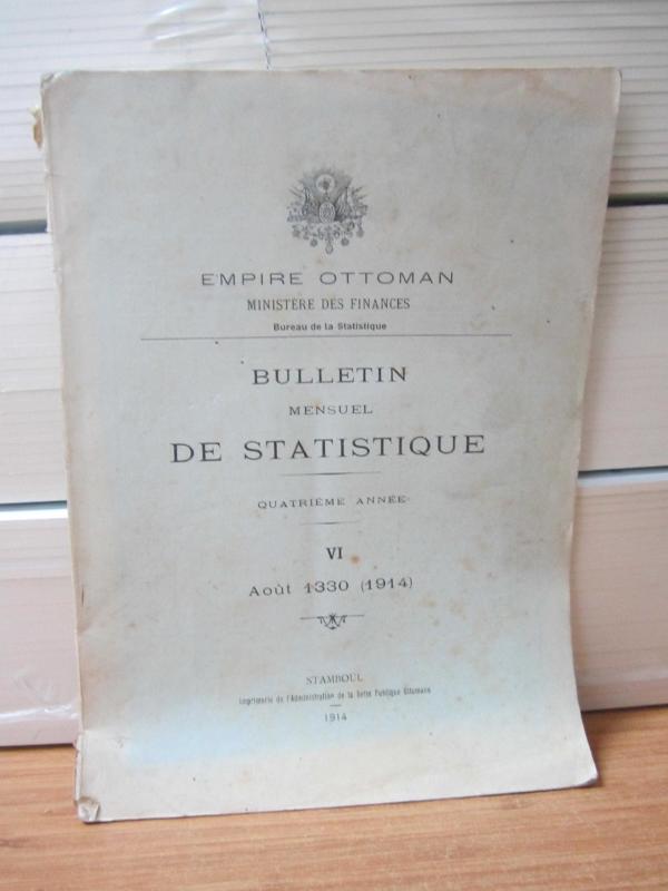 Empire Ottoman - Bulletin De Statistique - Aout 1330 (1914) VI