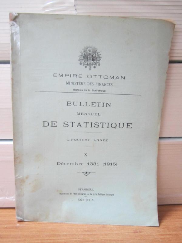 Empire Ottoman - Bulletin De Statistique - Decembre 1331 (1915) X