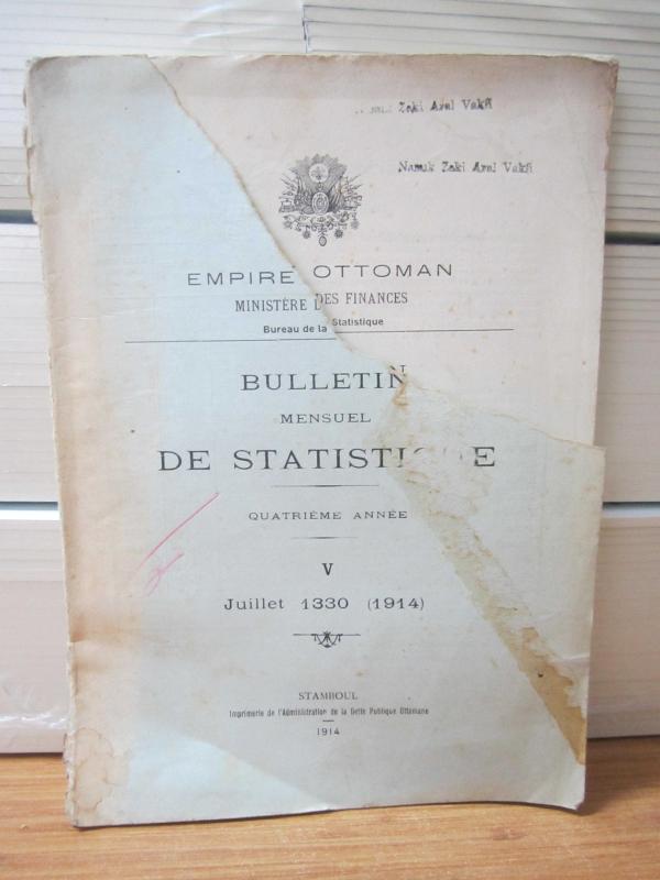 Empire Ottoman - Bulletin De Statistique - Juillet 1330 (1914) V