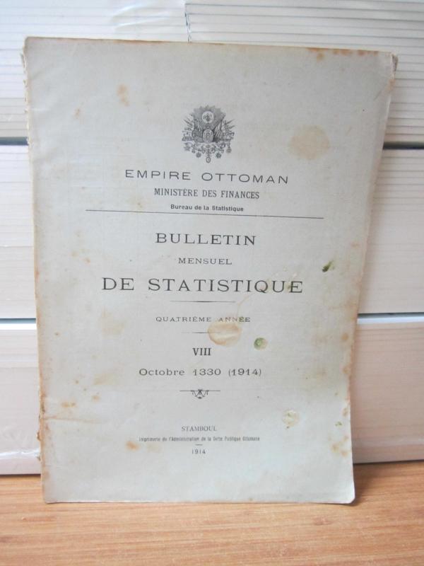 Empire Ottoman - Bulletin De Statistique - Octobre 1330 (1914) VIII