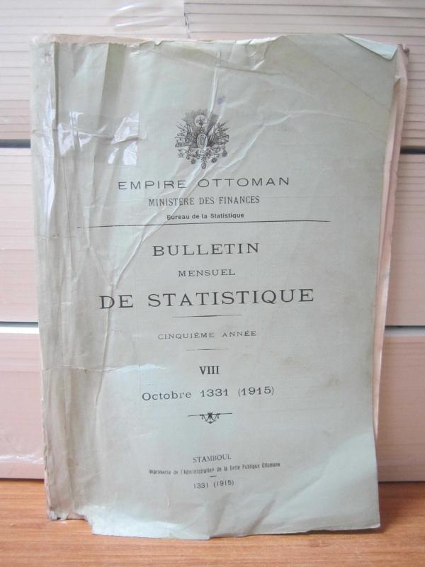 Empire Ottoman - Bulletin De Statistique - Octobre 1331 (1915) VIII