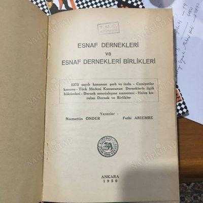 Esnaf Dernekleri ve Esnaf Dernekleri Birlikleri - Ciltli