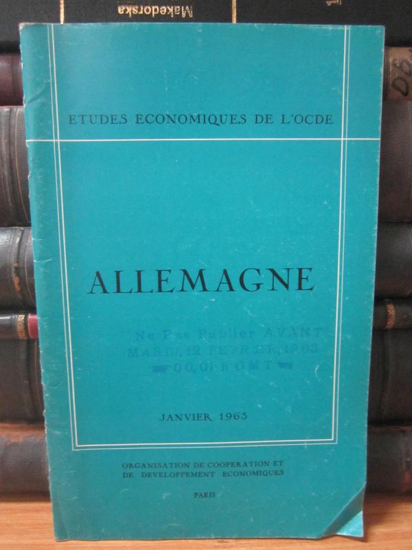 Etudes Economiques de L'OCDE - Allemagne - Janvier 1963