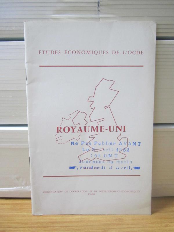 Etudes Economiques de L'OCDE - Royaume-Uni - Mars 1962