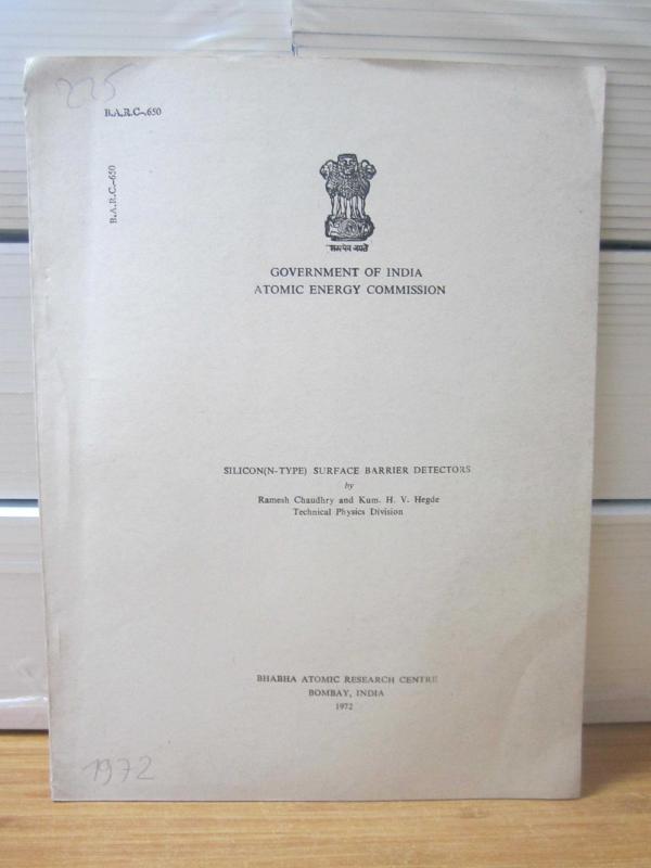 Government of India Atomic Energy Commission - B.A.R.C.-650 - Ramesh Chaudhry & Kum. H. V. Hegde - 1972