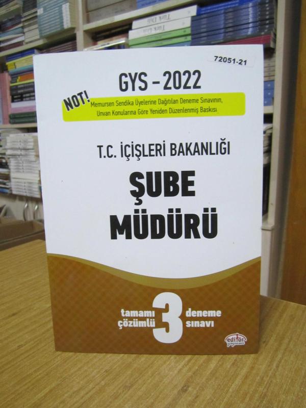 GYS 2022 T.C. İçişleri Bakanlığı Şube Müdürü / Tamamı Çözümlü 3 Deneme Sınavı