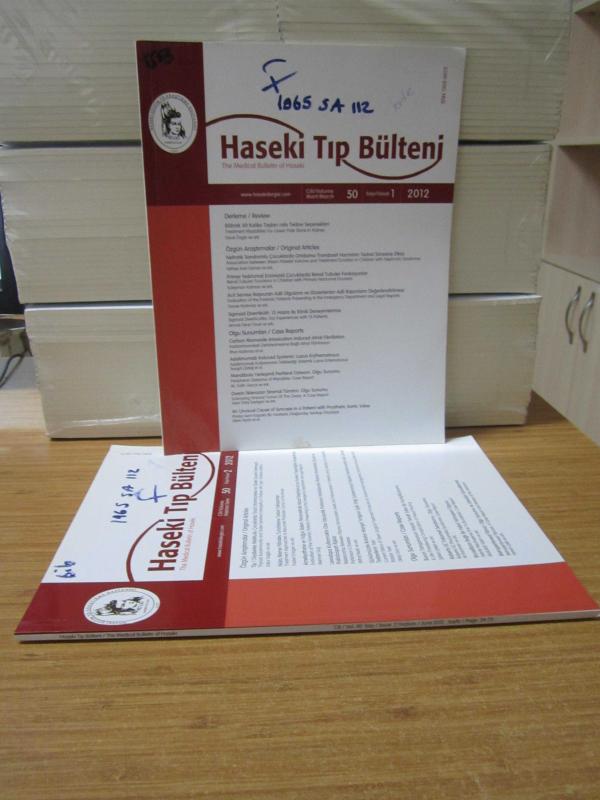 Haseki Eğitim ve Araştırma Hastanesi - Haseki Tıp Bülteni - 2012 Yılı Cilt 50 Sayı 1 (Mart) ve Sayı 2 (Haziran) TAKIM