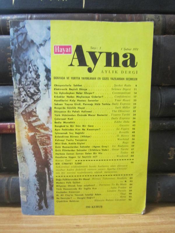 Hayat Ayna Aylık Dergi - Sayı 3 - Şubat 1971
