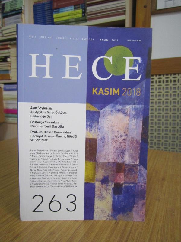 Hece Aylık Edebiyat Dergisi - Sayı 263 - Kasım 2018