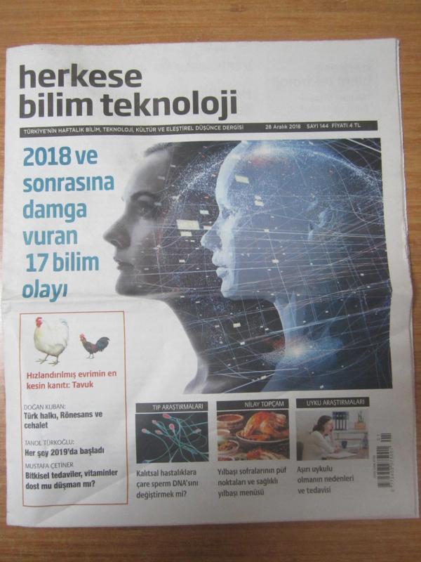 Herkese Bilim Teknoloji Dergisi - 28 Aralık 2018 - Sayı 144