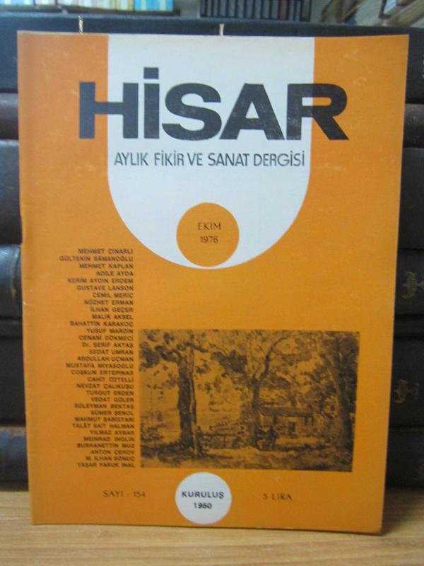 Hisar Aylık Fikir ve Sanat Dergisi - Sayı 154 Ekim 1976