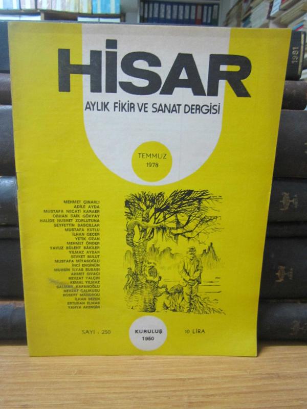 Hisar Aylık Fikir ve Sanat Dergisi - Sayı 250 Temmuz 1978