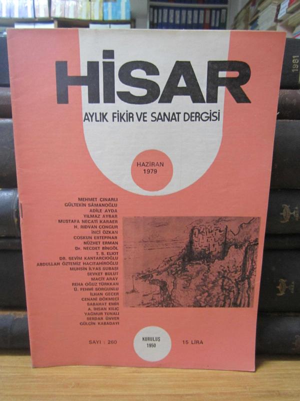 Hisar Aylık Fikir ve Sanat Dergisi - Sayı 260 Haziran 1979