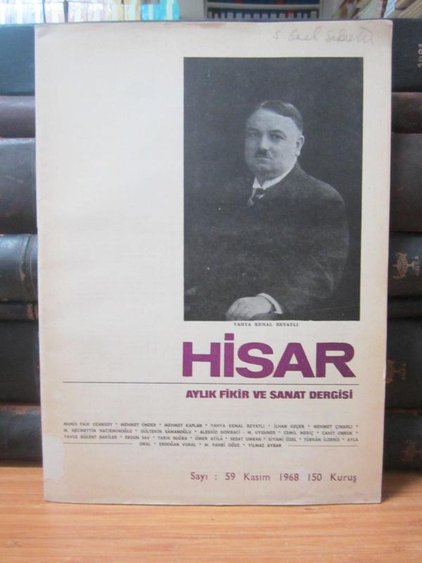 Hisar Aylık Fikir ve Sanat Dergisi - Sayı 59 Kasım 1968