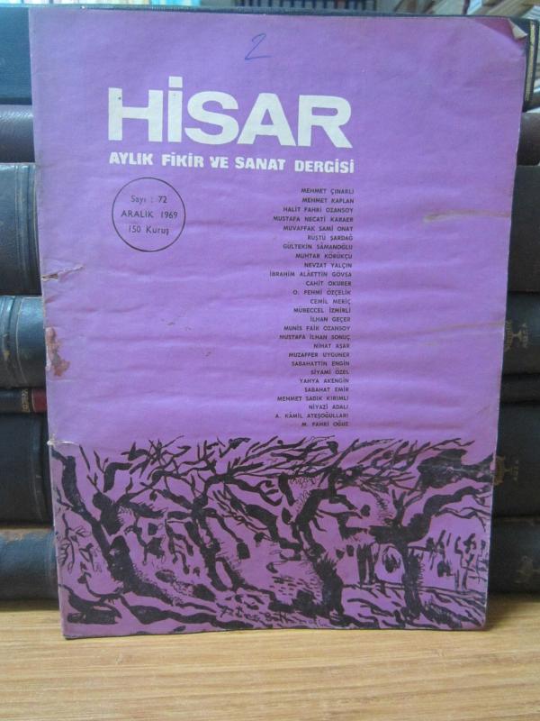 Hisar Aylık Fikir ve Sanat Dergisi - Sayı 72 Aralık 1969