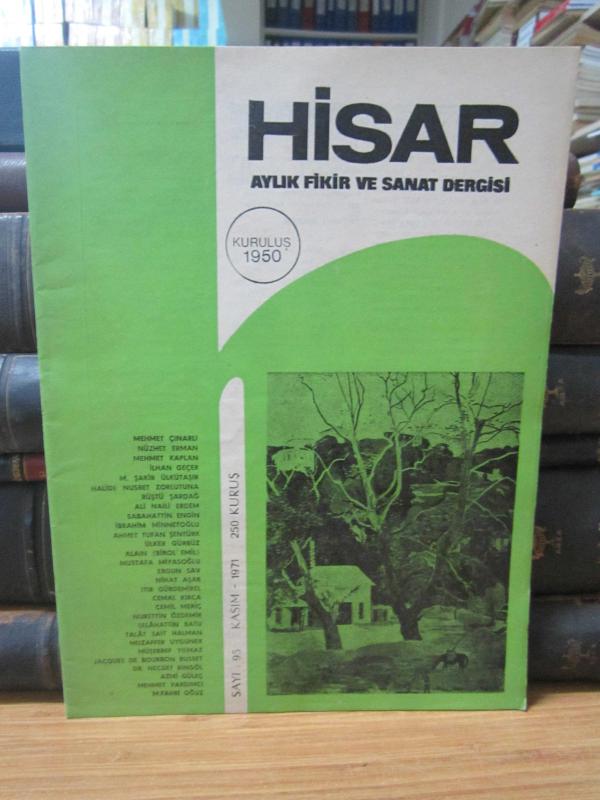 Hisar Aylık Fikir ve Sanat Dergisi -  Sayı 95 Kasım 1971