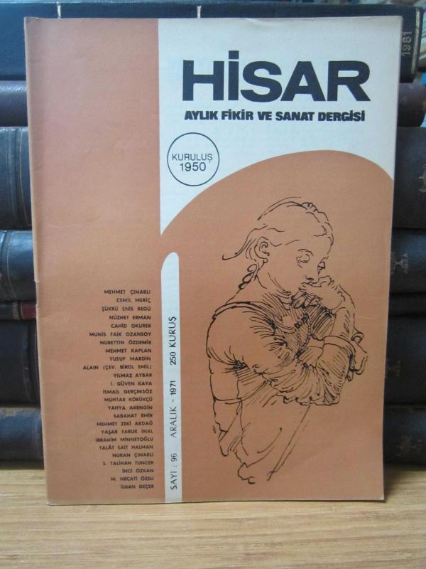Hisar Aylık Fikir ve Sanat Dergisi - Sayı 96 Aralık 1971
