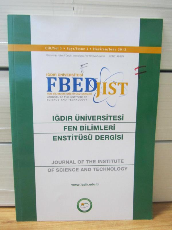 Iğdır Üniversitesi Fen Bilimleri Enstitüsü Dergisi - Cilt 3 Sayı 2 - Haziran 2013