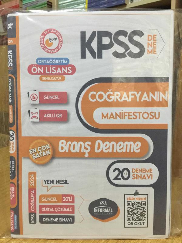 İnformal 2024 KPSS Lise Ortaöğretim Ön Lisans Coğrafyanın Manifestosu 20 Deneme Çözümlü İnformal Yayınları