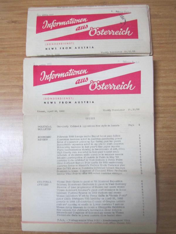 Informationen aus Österreich / News from Austria - Year: 1966 Volume 66 Nos: 14-15-16-17-18 (5 issues)