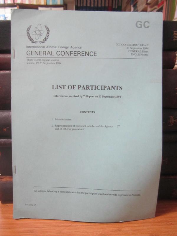 International Atomic Energy Agency - General Conference - Thirty-eighth regular session Vienna, 19-23 September 1994