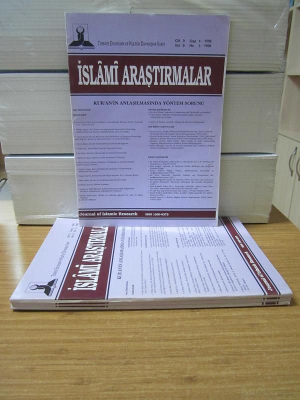 İSLAMİ ARAŞTIRMALAR Dergisi - 1996 Yılı Cilt 9 Sayılar: 1-2-3-4 - Türkiye Ekonomik ve Kültürel Dayanışma Vakfı / 4 Sayı TAKIM