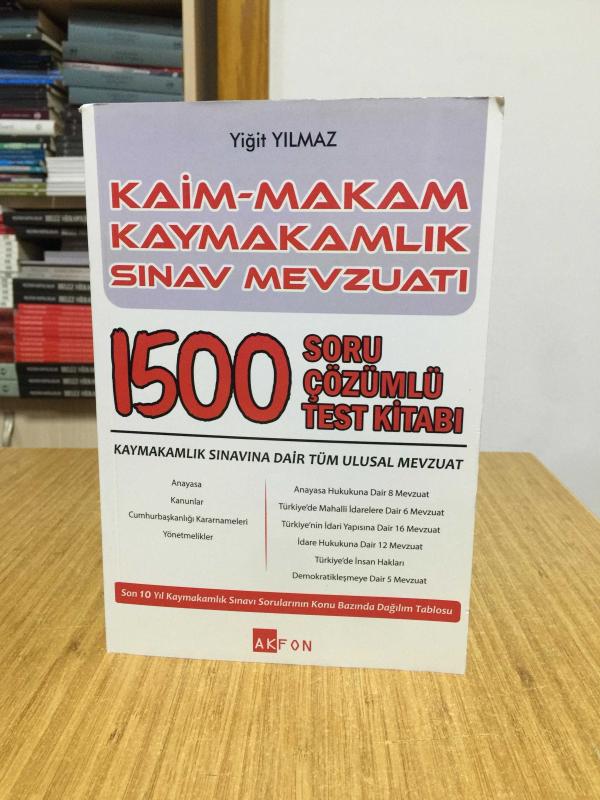 Kaim Makam Kaymakamlık Sınav Mevzuatı 1500 Soru Çözümlü Test Kitabı Akfon Yayınları
