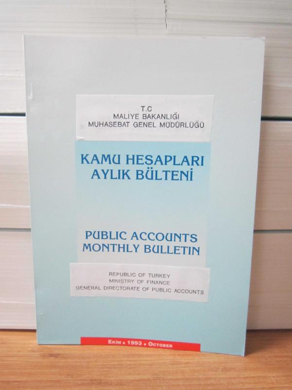 Kamu Hesapları Aylık Bülteni - EKİM 1993 - TC Maliye Bakanlığı Muhasebat Genel Müdürlüğü