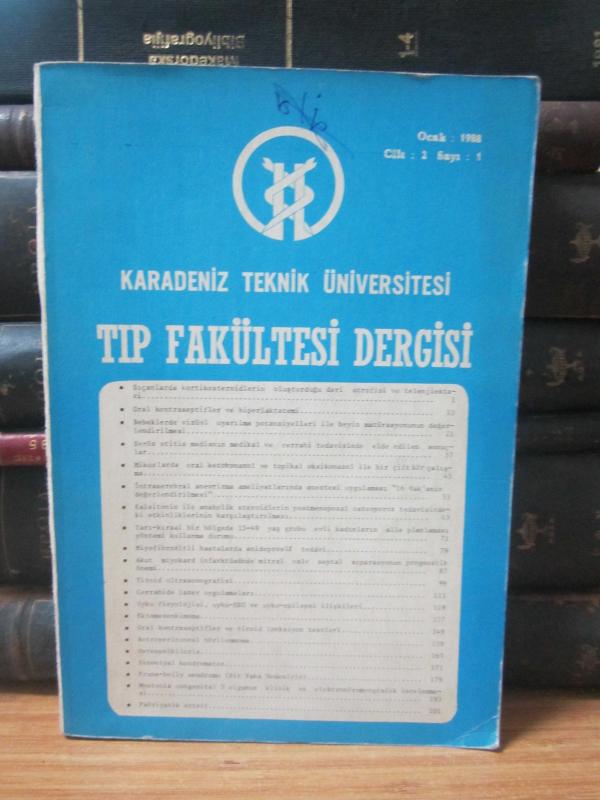 Karadeniz Üniversitesi Tıp Fakültesi Dergisi - Cilt 2 Sayı 1 - Ocak 1988