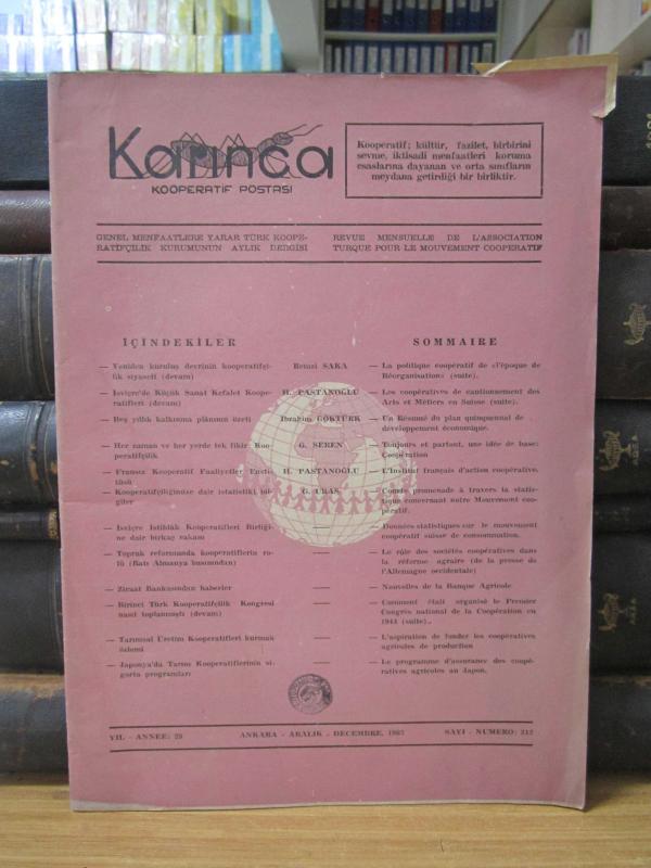 Karınca Kooperatif Postası - Türk Kooperatifçilik Kurumu - Sayı 312 - Aralık 1962