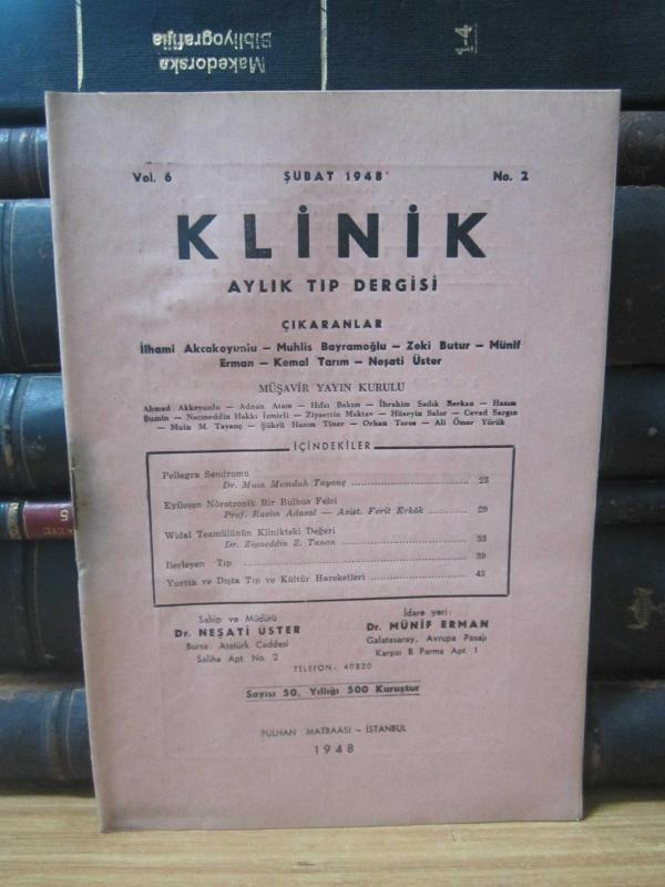 Klinik Aylık Tıp Dergisi - Cilt 6 Sayı 2 - Şubat 1948