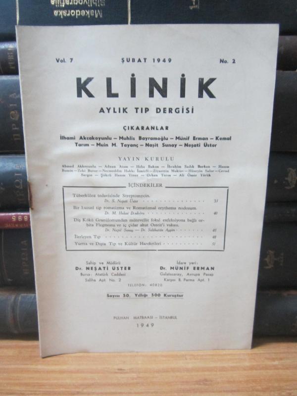 Klinik Aylık Tıp Dergisi - Cilt 7 Sayı 2 - Şubat 1949