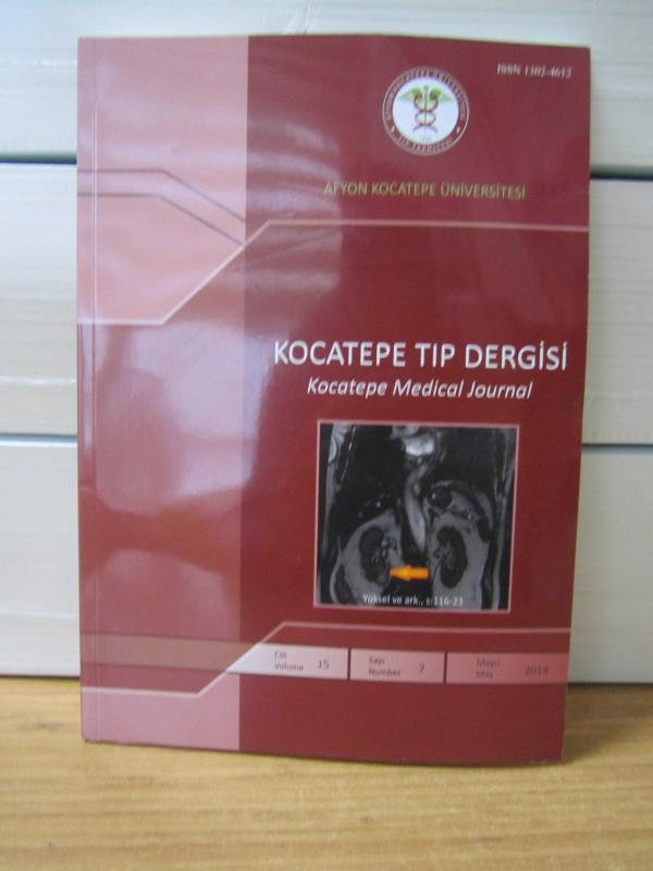 Kocatepe Tıp Dergisi - Cilt 15 Sayı 2 - Mayıs 2014 - Afyon Kocatepe Üniversitesi