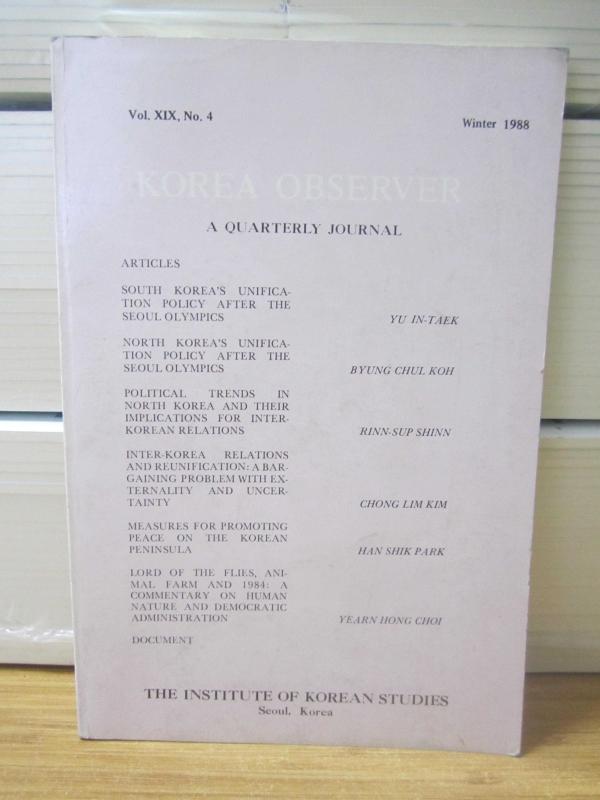 Korea Observer - The Institute of Korean Studies - Vol XIX No 4 - Winter 1988