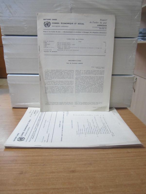 l'ONU Conseil Economique et Social Documents Officiels - Annexes Dix-Septieme Session Geneve 1954 - Points: 17-19-20