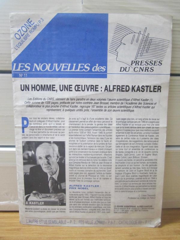 Les Nouvelles des Presses du CNRS - No 11 - OZONE L'Equilibre Rompu P.3 - 1989 [ Alfred Kastler ]