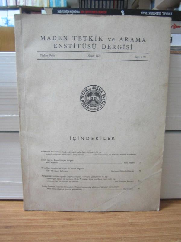 Maden Tetkik ve Arama Enstitüsü Dergisi - Sayı 90 -  Yıl 1978