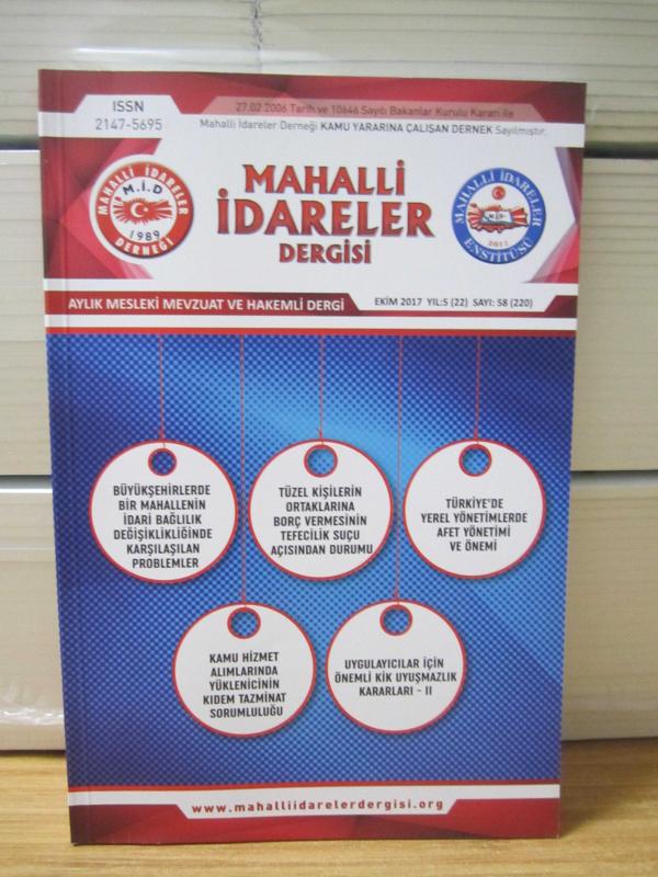 MAHALLİ İDARELER DERGİSİ - Kasım 2017 - Mahalli İdareler Derneği