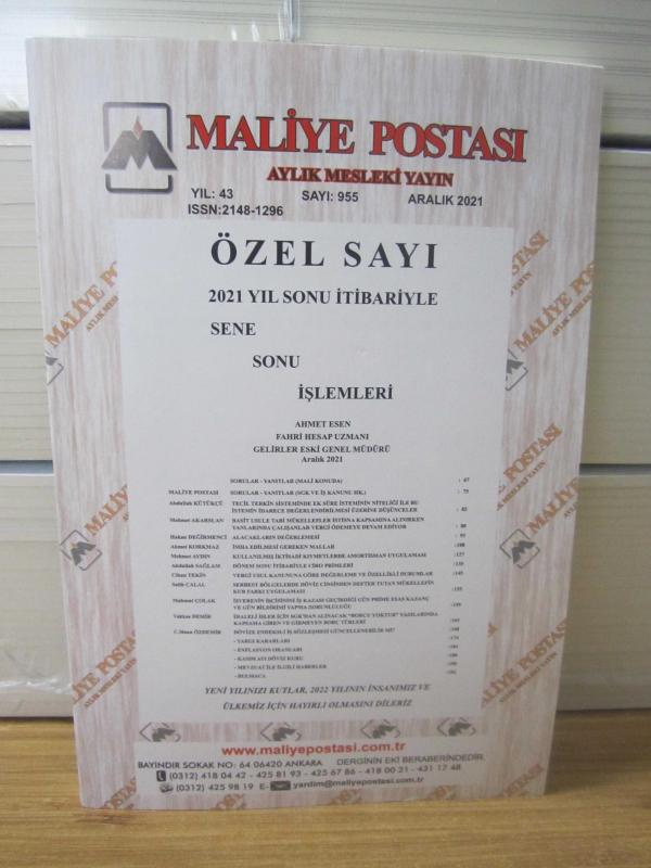 Maliye Postası - Sayı 955 - Aralık 2021 [ Özel Sayı: 2021 Yıl Sonu İtibariyle Sene Sonu İşlemleri ]