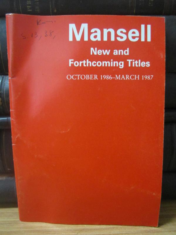 Mansell New and Forthcoming Titles - October 1986 - March 1987