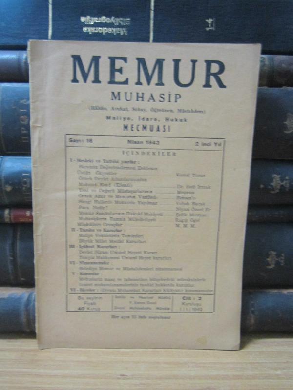Memur Muhasip Mecmuası - Sayı 16 - Yıl 1943