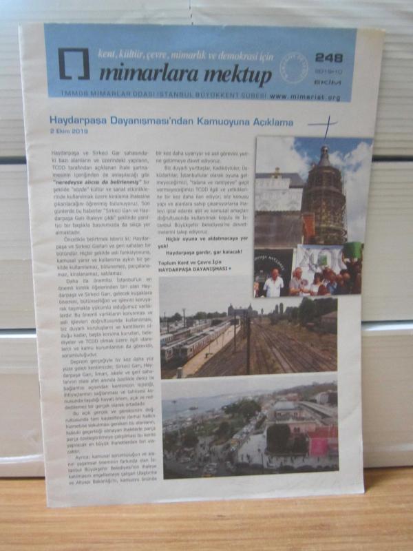Mimarlara Mektup - Sayı 248 - Ekim 2019 - TMMOB Mimarlar Odası İstanbul Büyükkent Şubesi