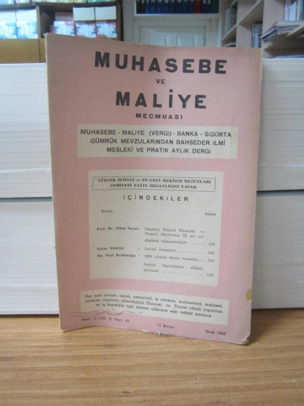 Muhasebe ve Maliye Mecmuası -Sayı 65 - Ocak 1952