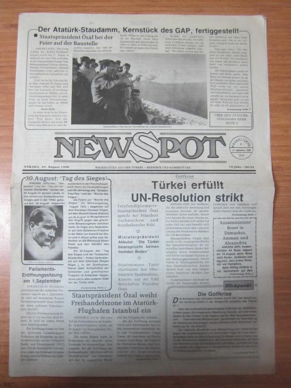 NEWSPOT Nachrichten Aus Der Türkei - Berichte und Kommentare - 90/35 - 10.Jahrgang - 29 August 1990