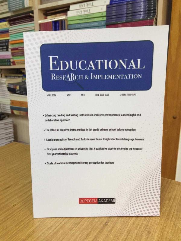 PEGEM AKADEMİ Educational Research & Implementation - Vol 1 No 1 - April 2024