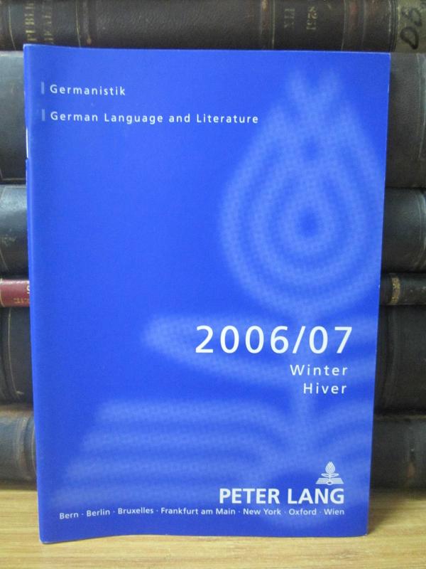 Peter Lang - 2006/07 Winter - German Language and Literature