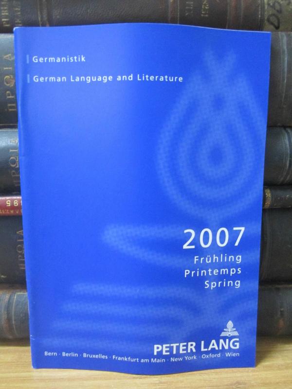 Peter Lang - 2007 Spring - German Language and Literature